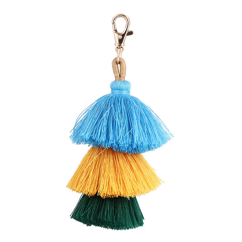 Wholesale Bohemian Tassel Cotton Thread Keychains